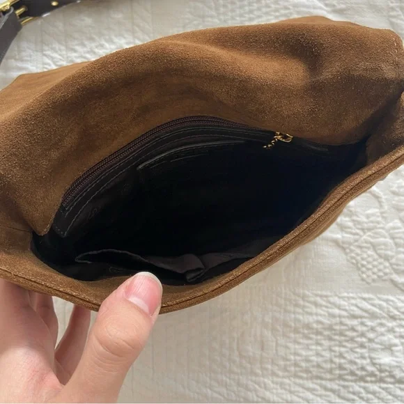 Coach Vintage Brown suede Leather Crossbody Bag